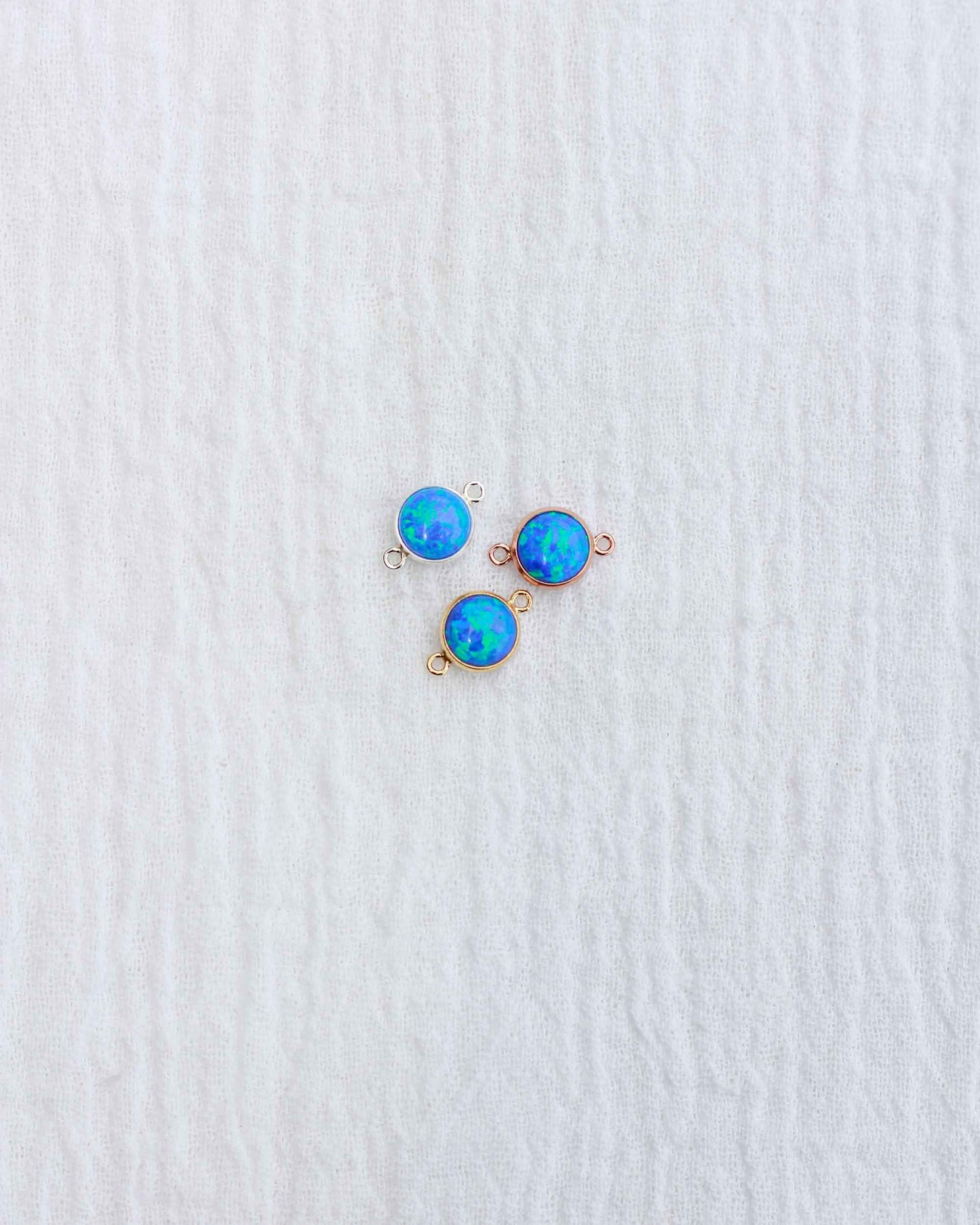 6mm Blue Opal Connector, CN199