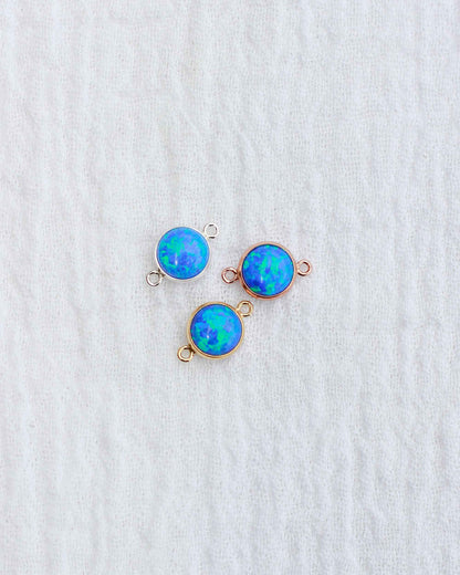 6mm Blue Opal Connector, CN199
