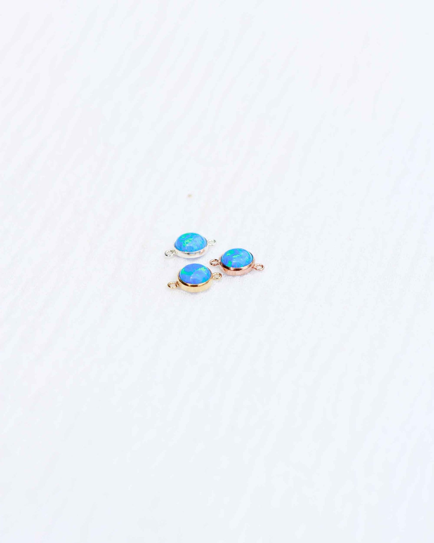 6mm Blue Opal Connector, CN199