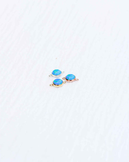 6mm Blue Opal Connector, CN199