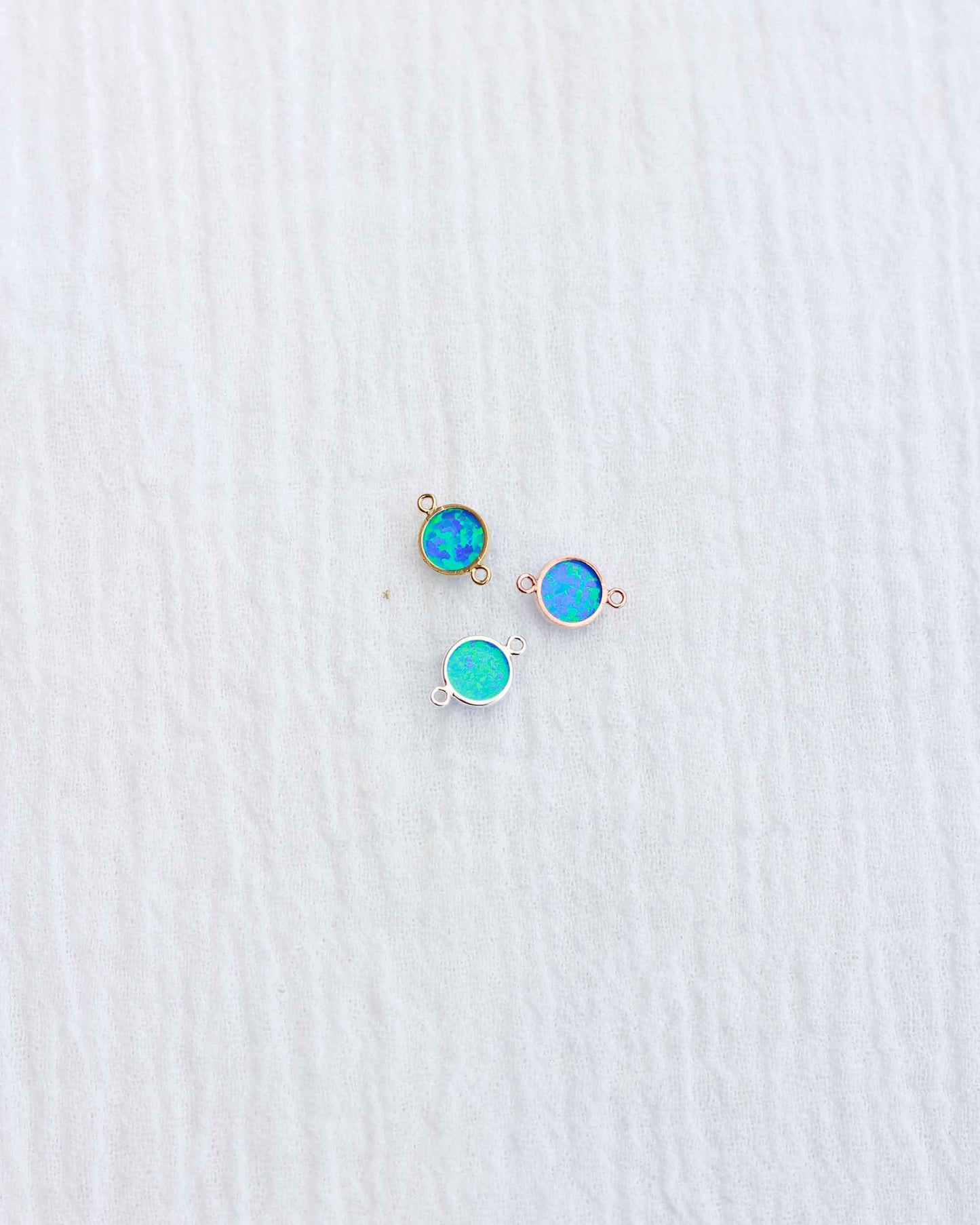 6mm Blue Opal Connector, CN199