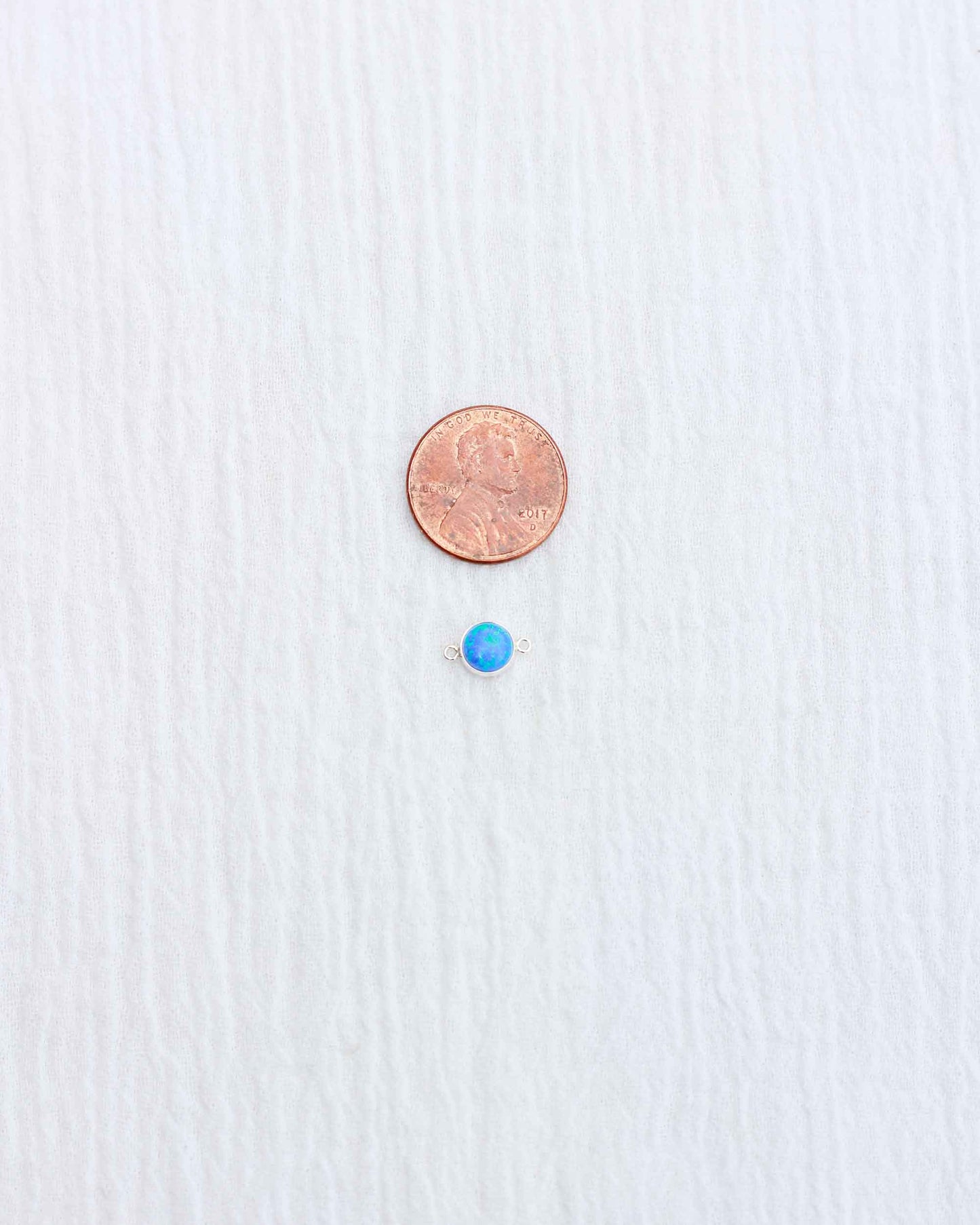 6mm Blue Opal Connector, CN199