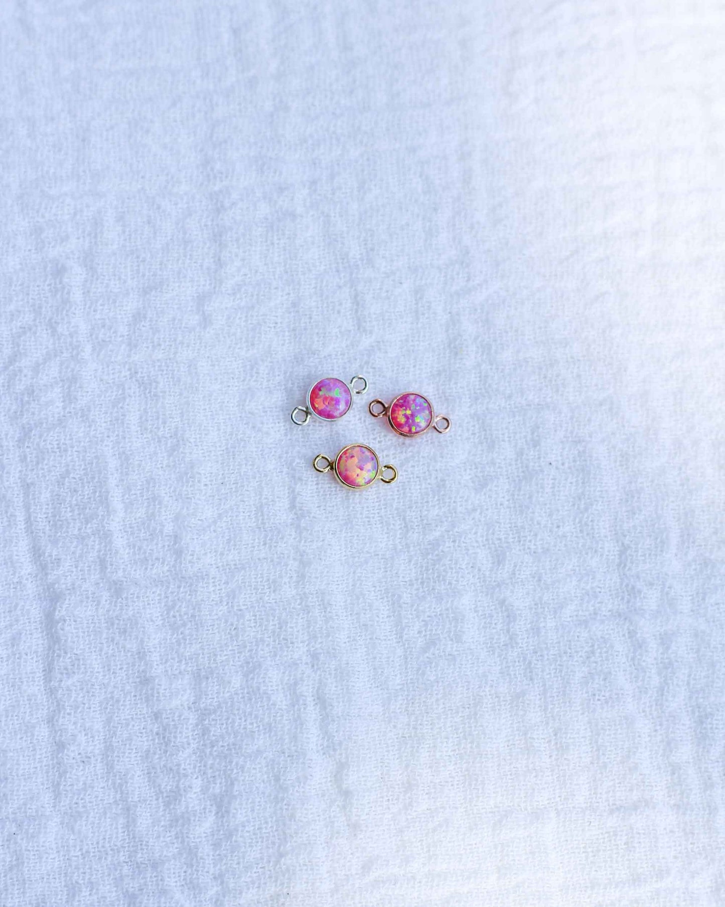 4mm Hot Pink Opal Connector, CN237