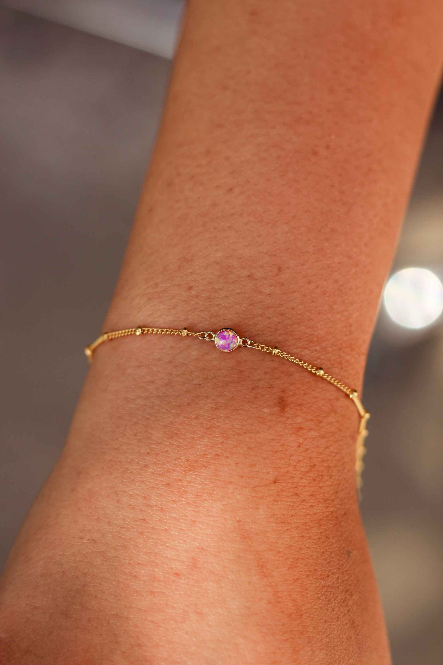 4mm Hot Pink Opal Connector, CN237