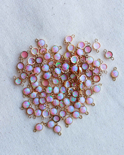 4mm Pink Opal Connector, CN224