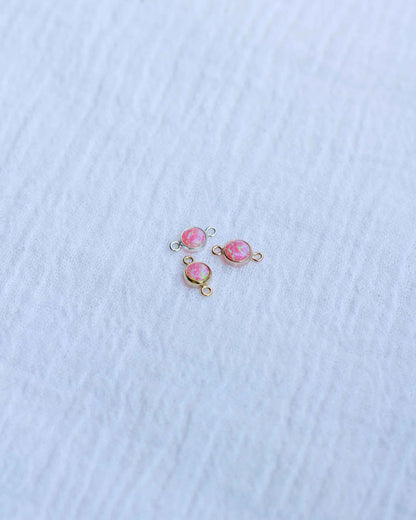4mm Peach Opal Connector, CN240