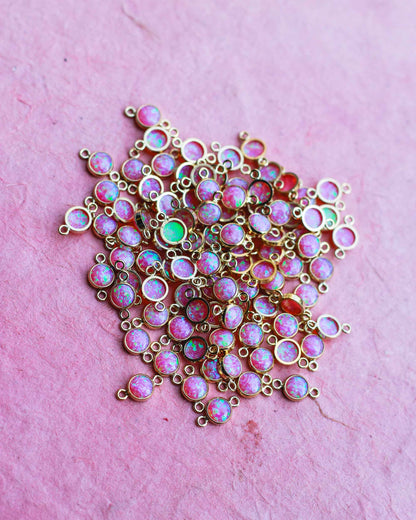4mm Peach Opal Connector, CN240