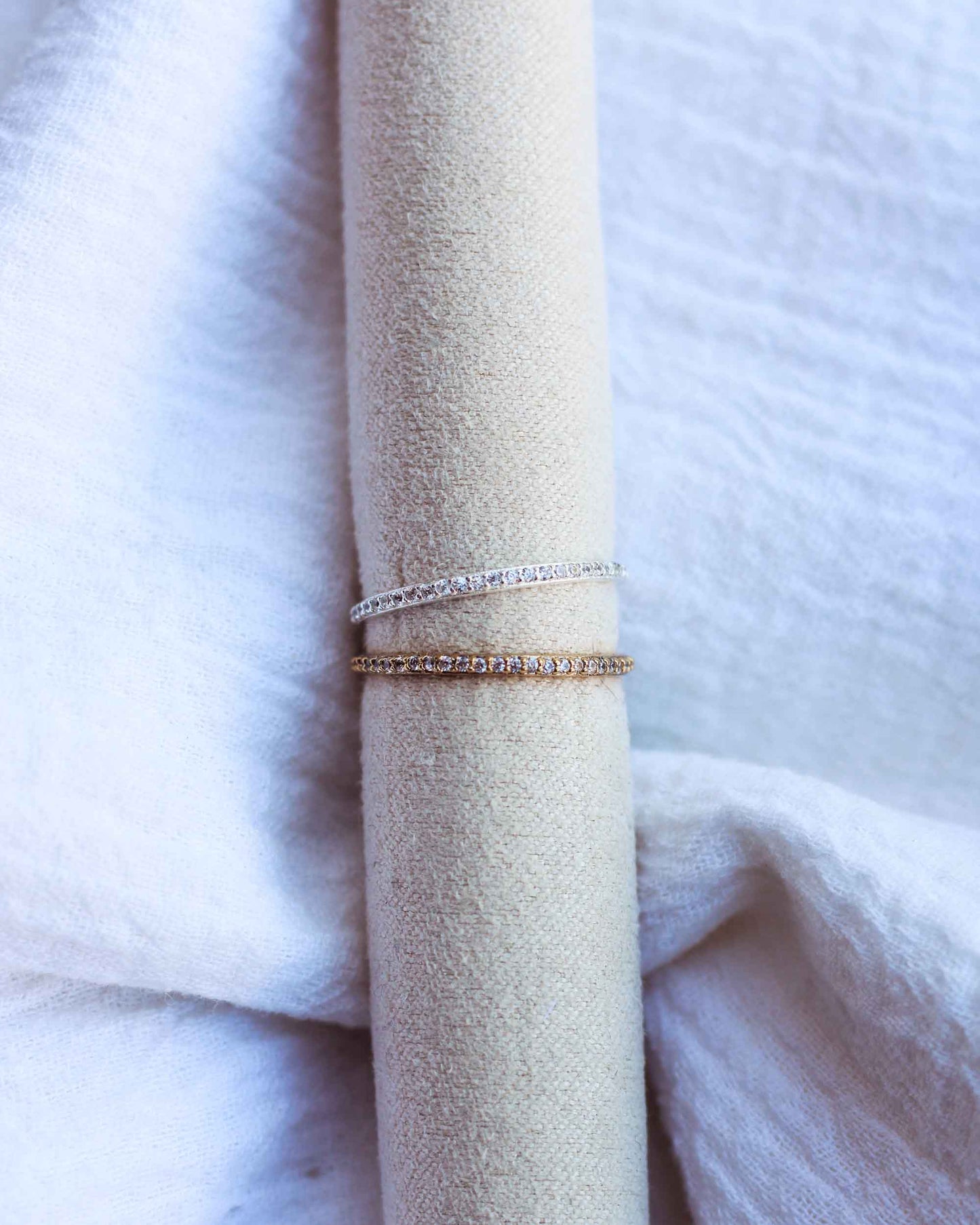 Cubic Zirconia Pave Full Band Ring, R41