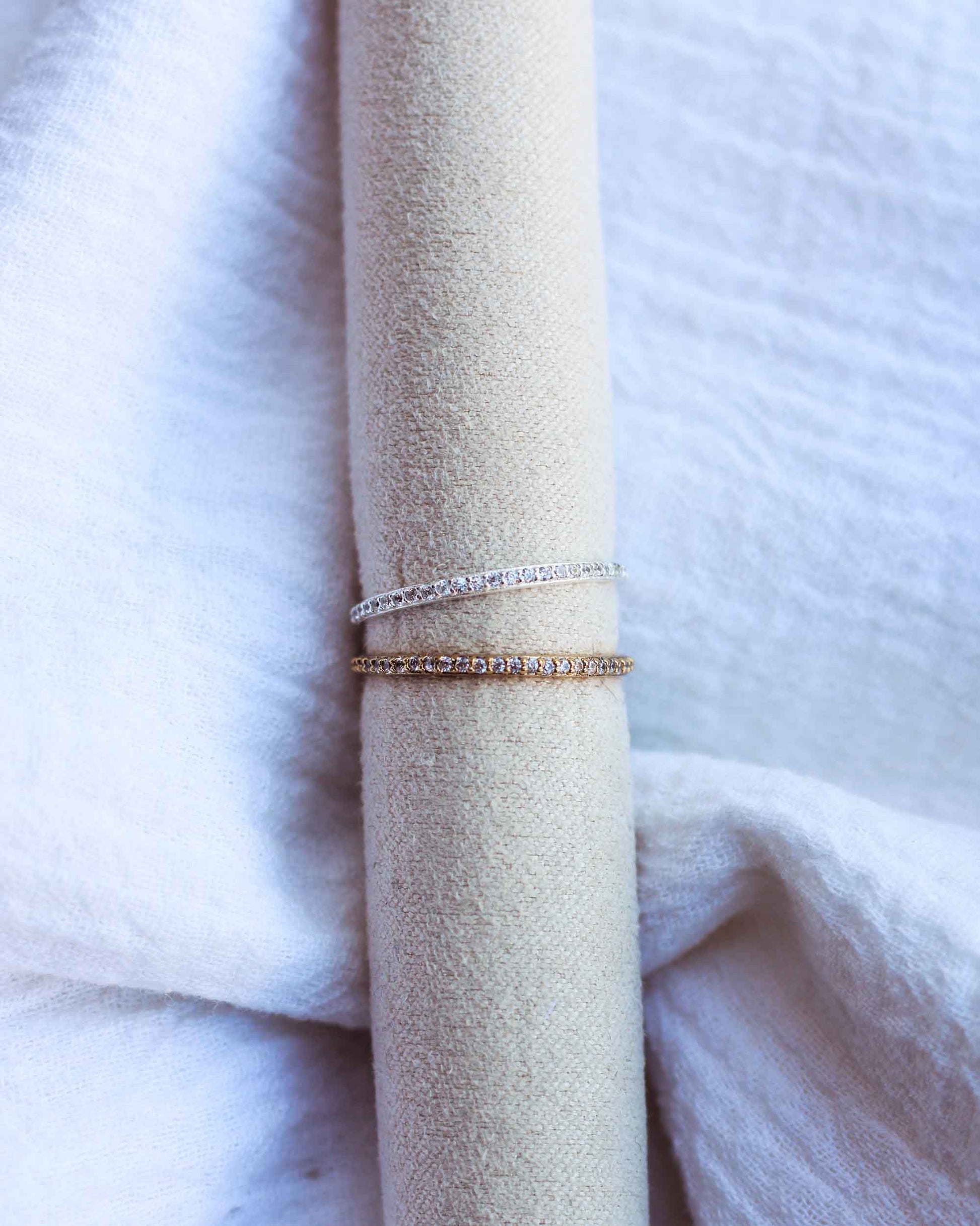 Cubic Zirconia Pave Full Band Ring, R41