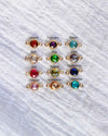 4mm Double Sided Checkerboard Birthstone Connector. CN27