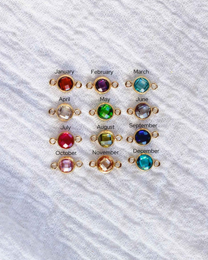 4mm Double Sided Checkerboard Birthstone Connector. CN27