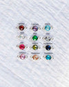 4mm Double Sided Checkerboard Birthstone Connector. CN27