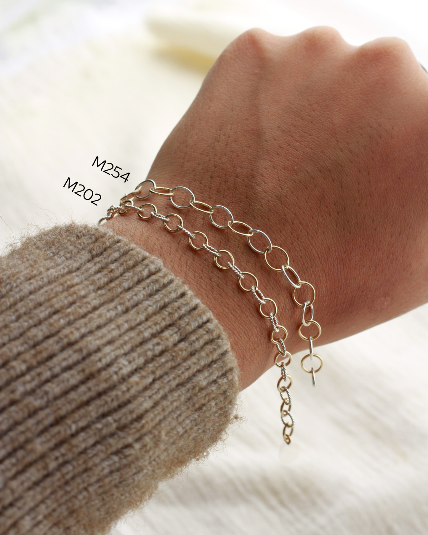 5.8mm mixed metal cable chain, M254