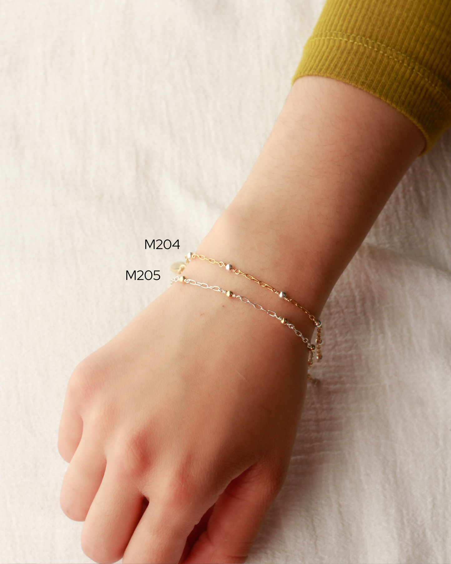 1.7mm SS Paper Clip with 3mm 14k Gold Filled Beads, M205