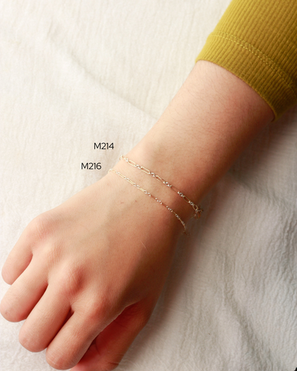 2.3mm Long and Short Mixed Metal Chain 1+3, M214
