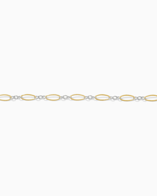 3.3mm Patterned Long and Short Mixed Metal Chain, M218