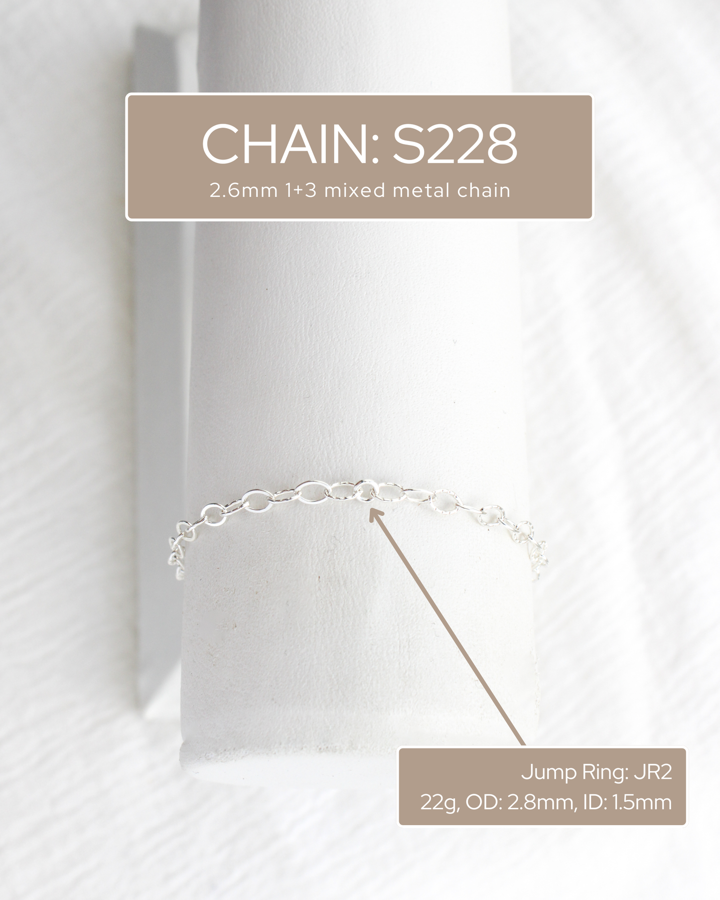 2.6mm Alternate Flat Patterned Cable Chain, S228