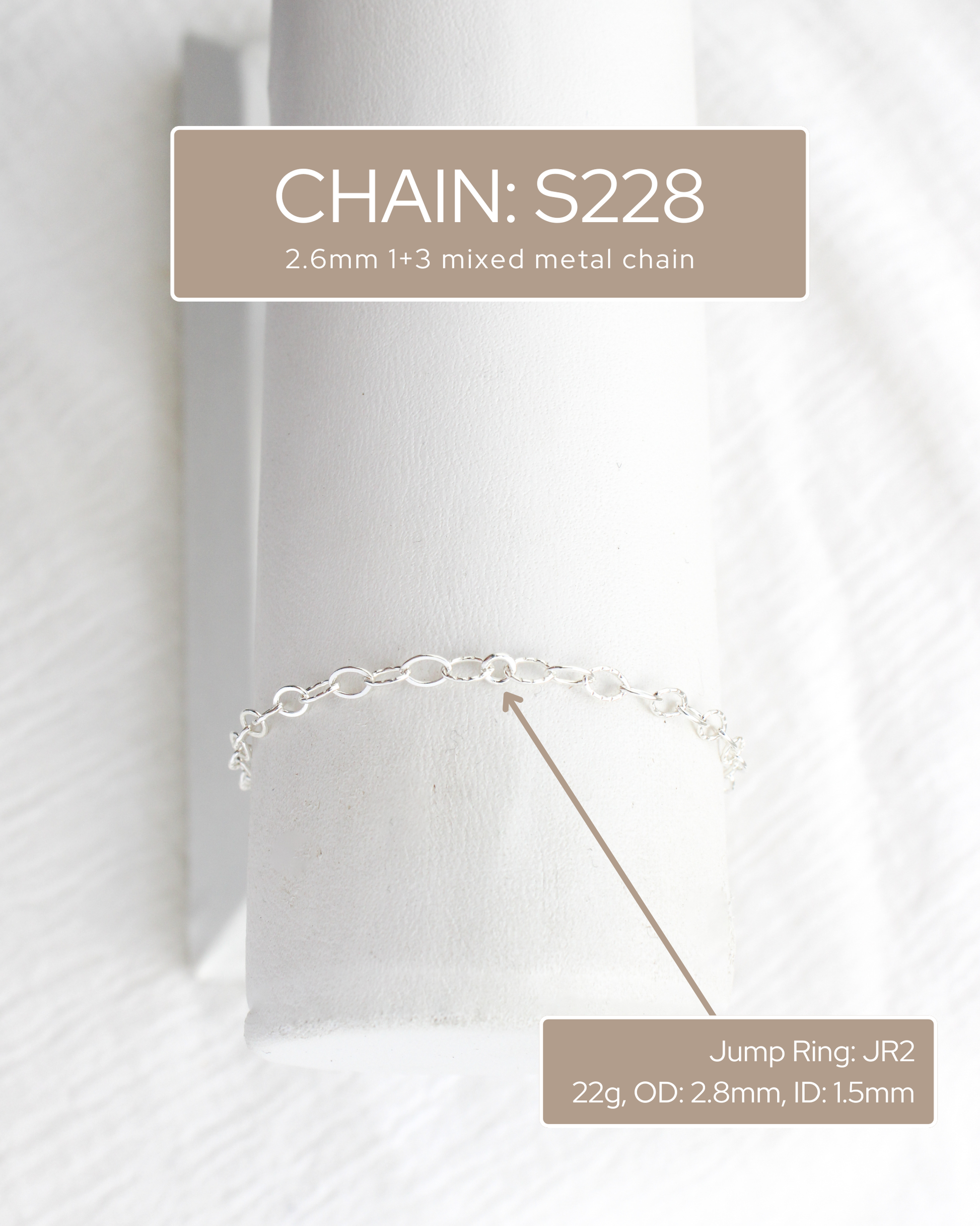 2.6mm Alternate Flat Patterned Cable Chain, S228