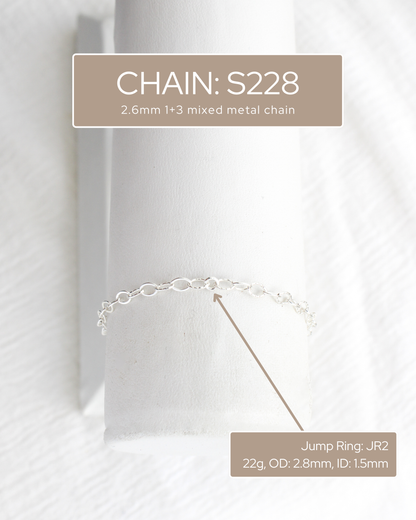 2.6mm Alternate Flat Patterned Cable Chain, S228