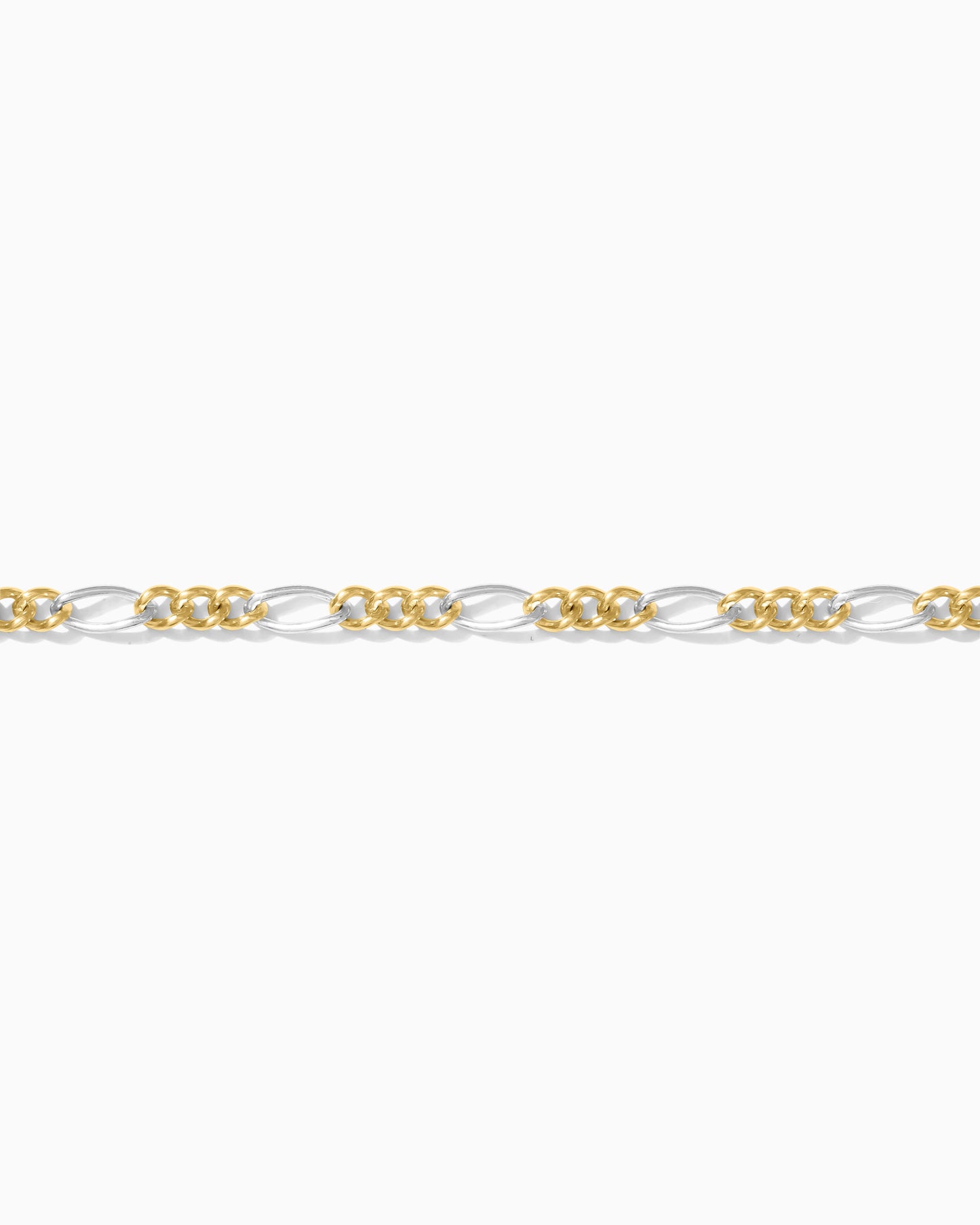 2.3mm Figaro Chain Silver w/ 3 Gold Links, M232
