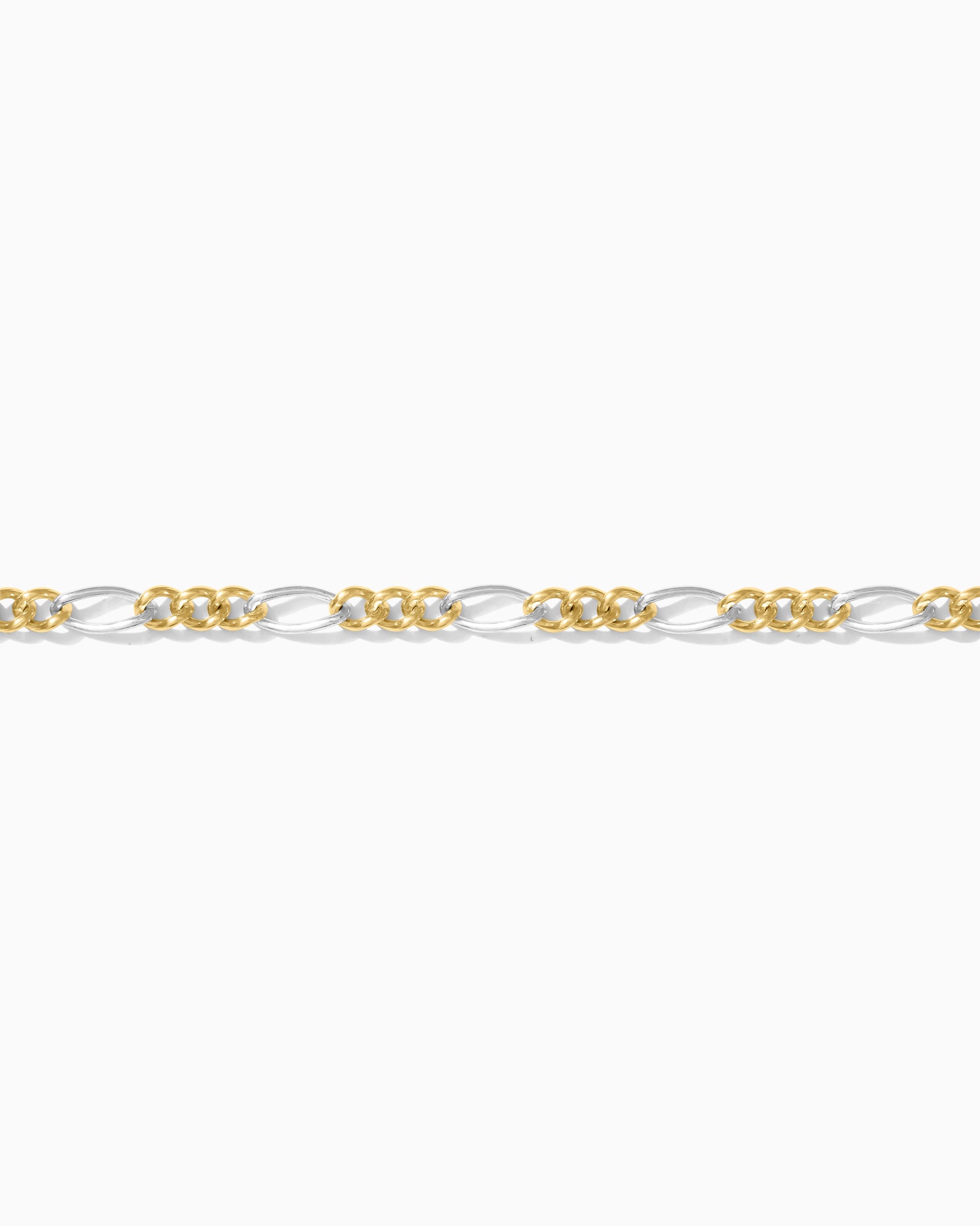 2.3mm Figaro Chain Silver w/ 3 Gold Links, M232