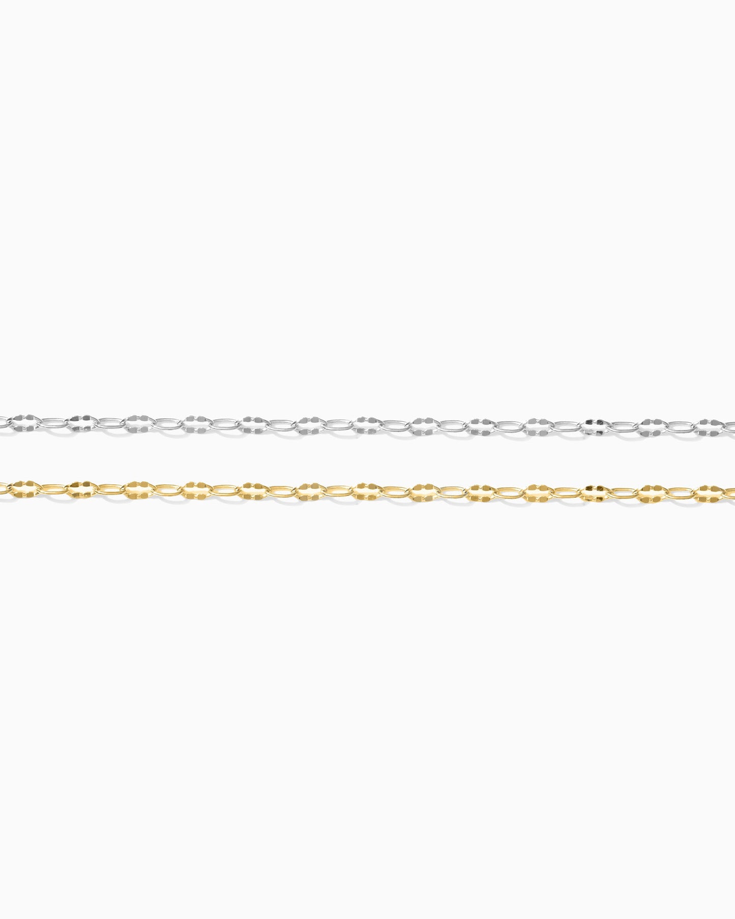 2mm Alternate Dapped Paperclip Chain, S235, G235