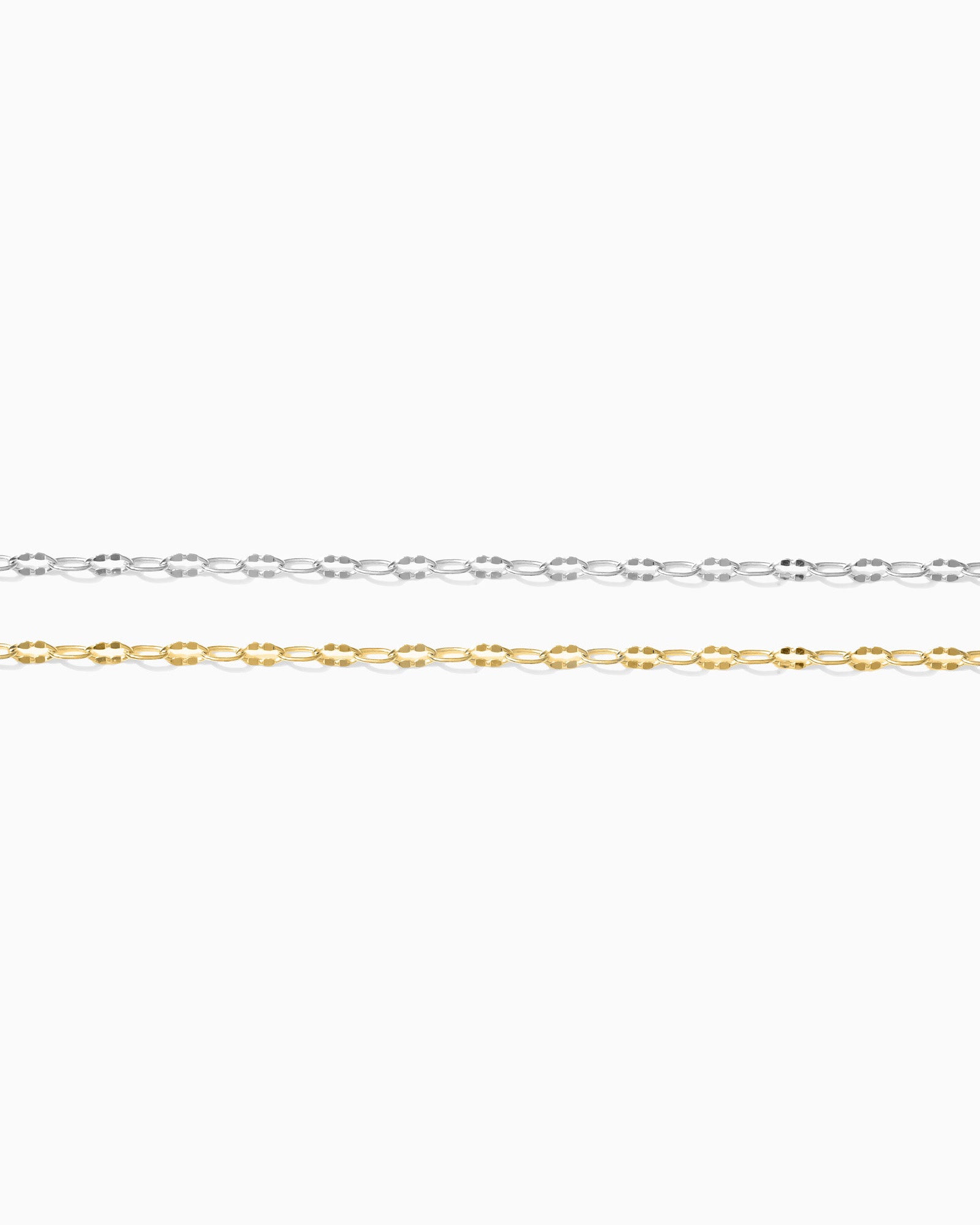2mm Alternate Dapped Paperclip Chain, S235, G235