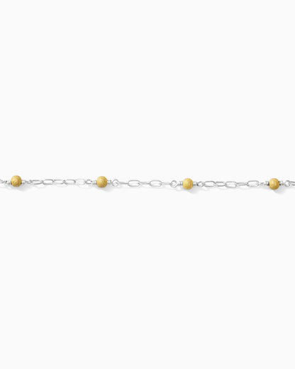 1.7mm Paperclip Chain with Gold Stardust Beads. M236