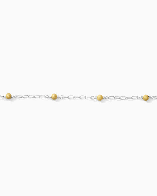 1.7mm Paperclip Chain with Gold Stardust Beads. M236