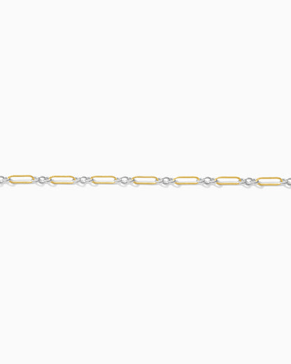 2.3mm Patterned Long and Short 1+3 Mixed Metal Chain, M243