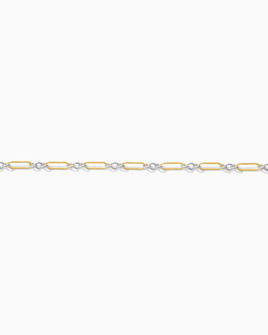 2.3mm Patterned Long and Short 1+3 Mixed Metal Chain, M243
