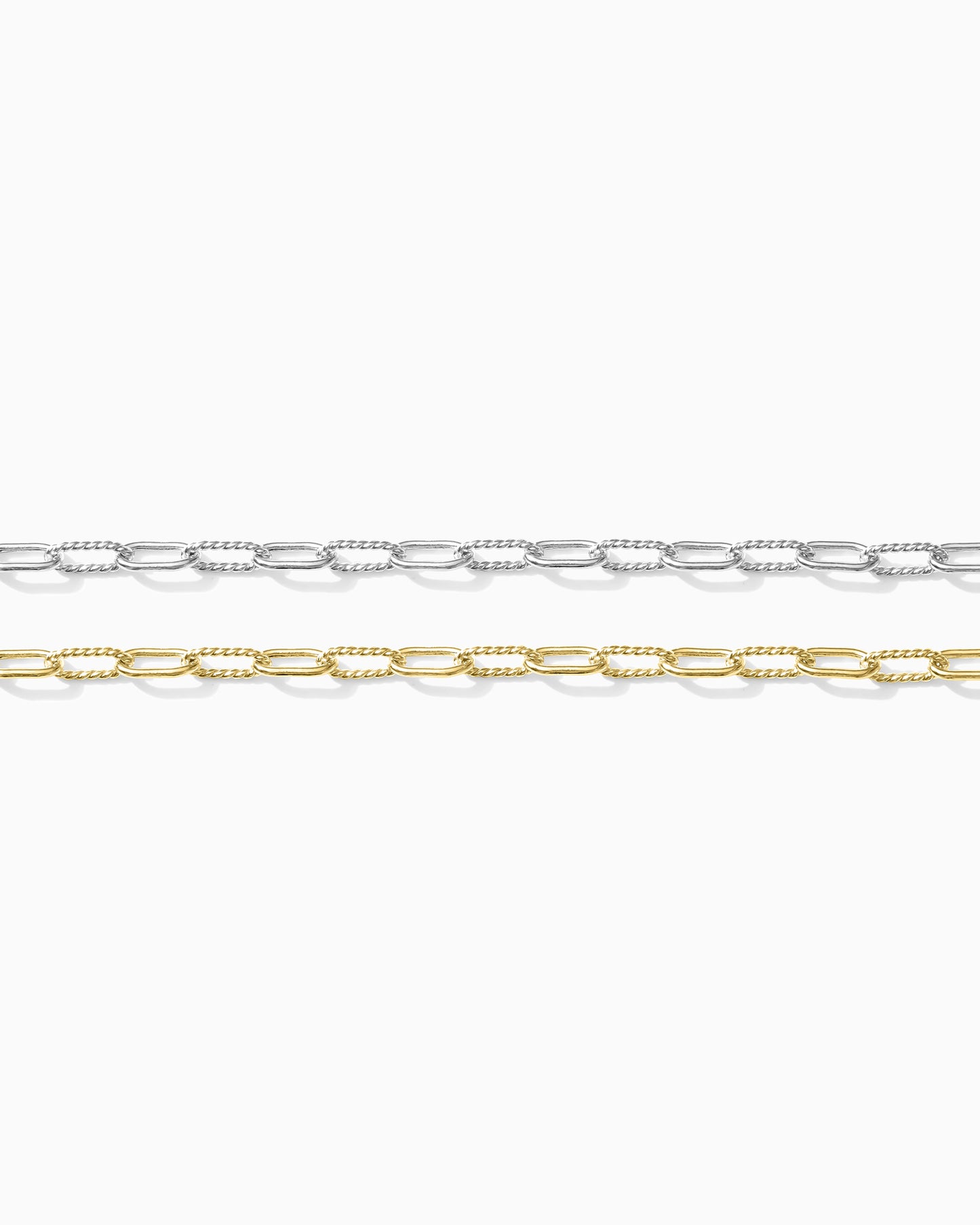 3mm Alernate Twisted Paperclip Chain, S247, G247