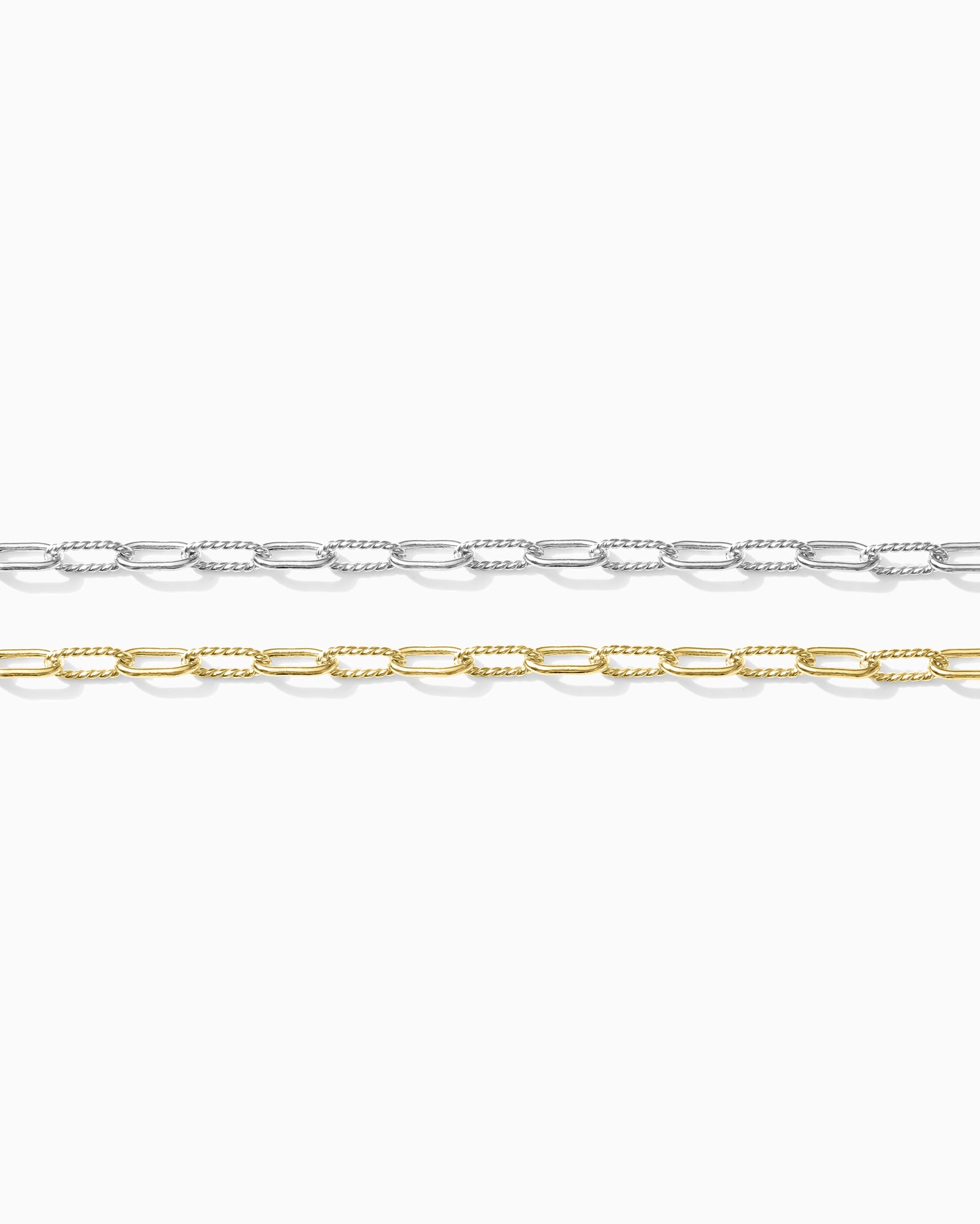 3mm Alernate Twisted Paperclip Chain, S247, G247