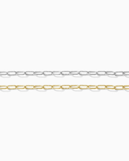 3mm Alernate Twisted Paperclip Chain, S247, G247