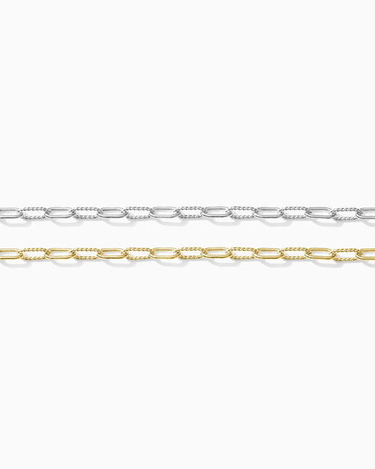 3mm Alernate Twisted Paperclip Chain, S247, G247