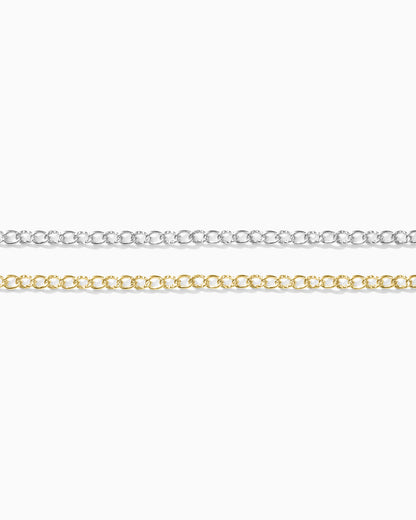 2.5mm alternate patterned curb chain, S249, G249