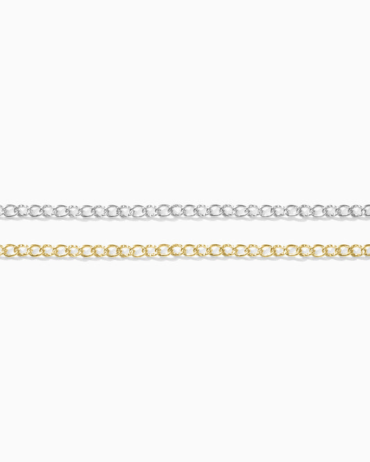 2.5mm alternate patterned curb chain, S249, G249
