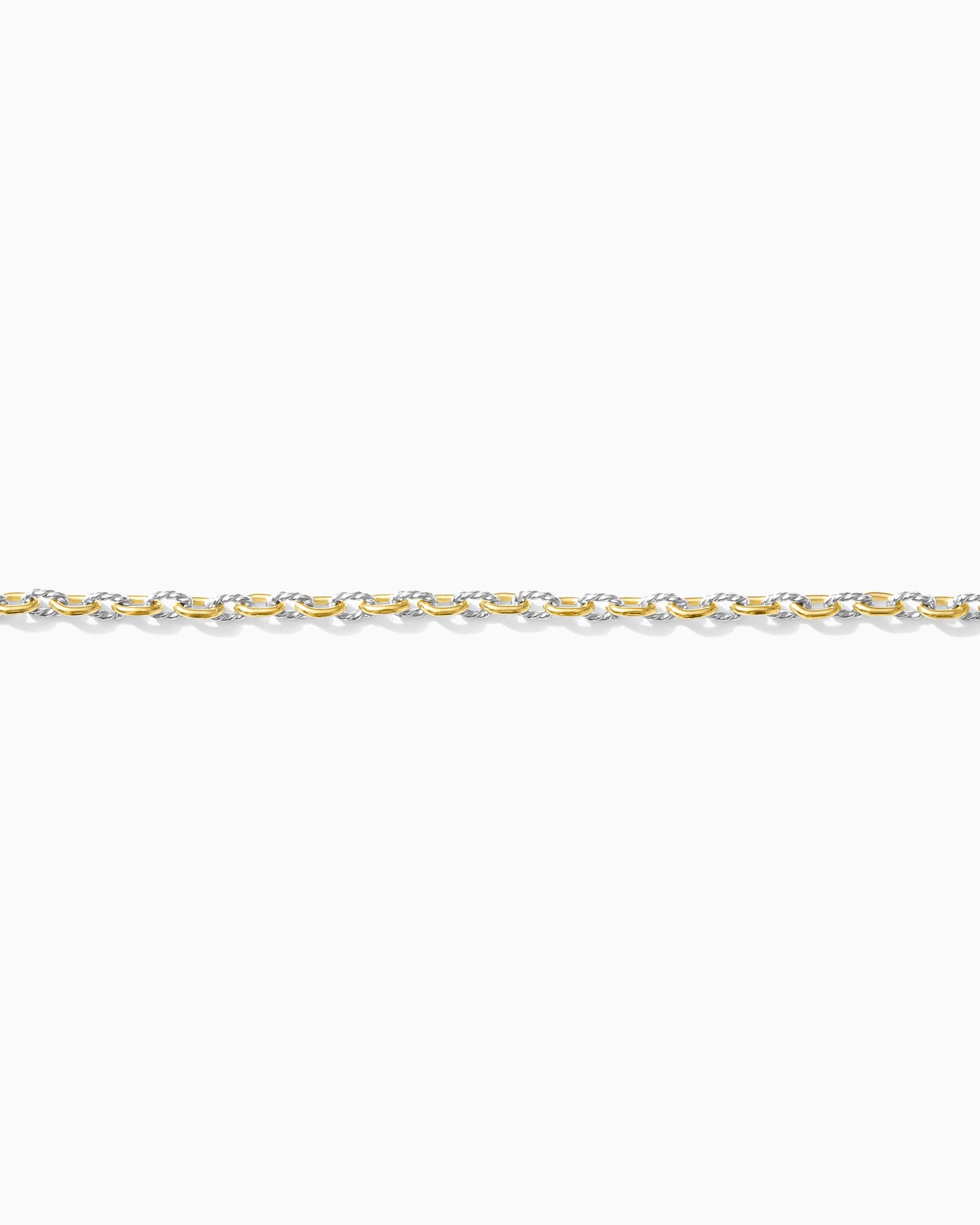 2.2mm Alternate Twisted Mixed Metal Paperclip Chain, M250