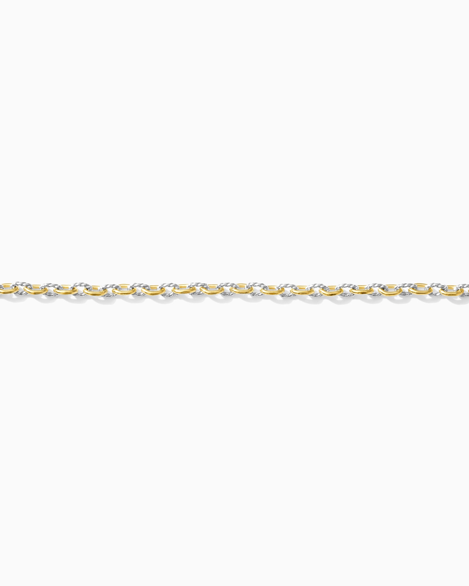 2.2mm Alternate Twisted Mixed Metal Paperclip Chain, M250