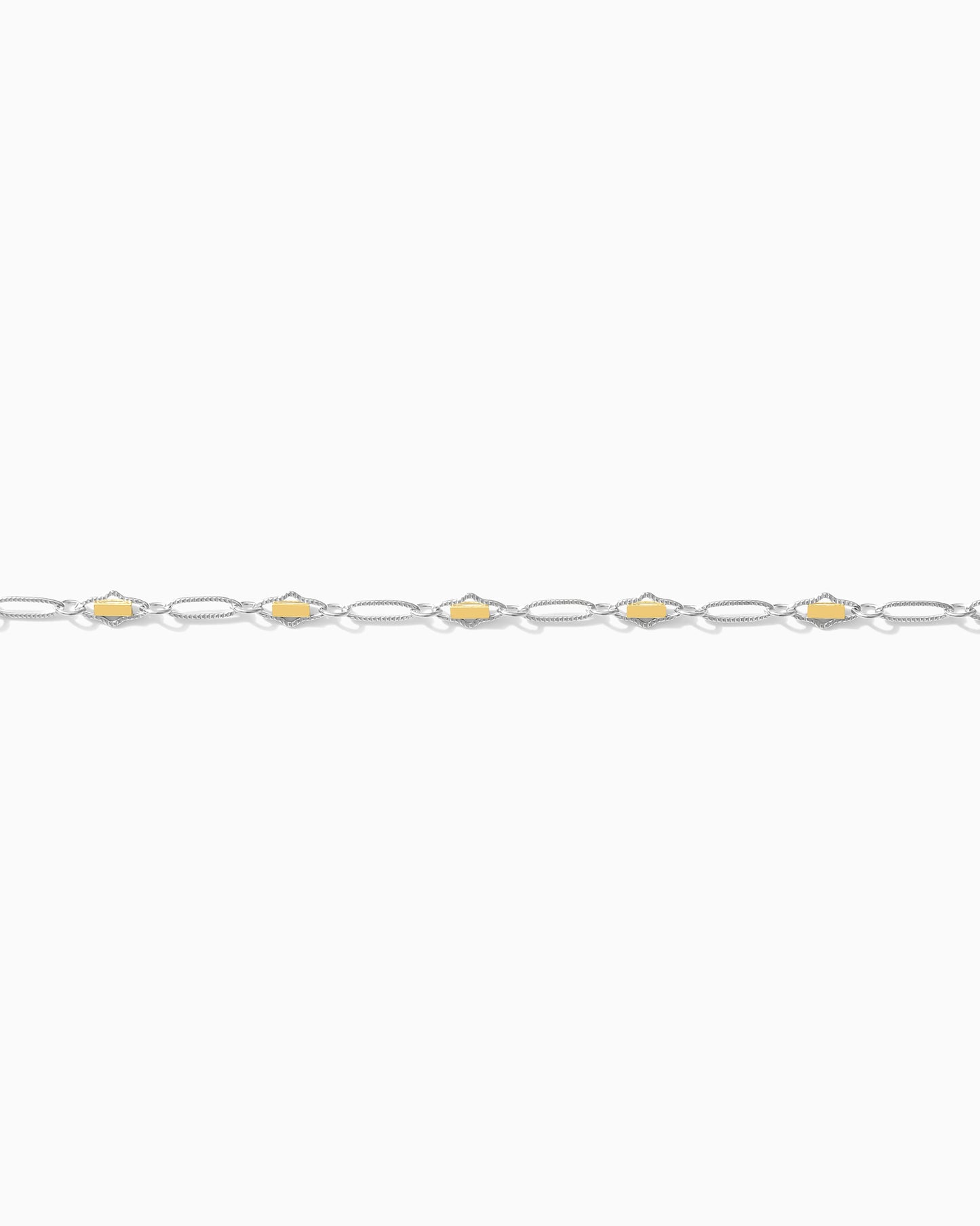 2.6mm Alternate Diamond and Oval Mixed Metal Chain, M255
