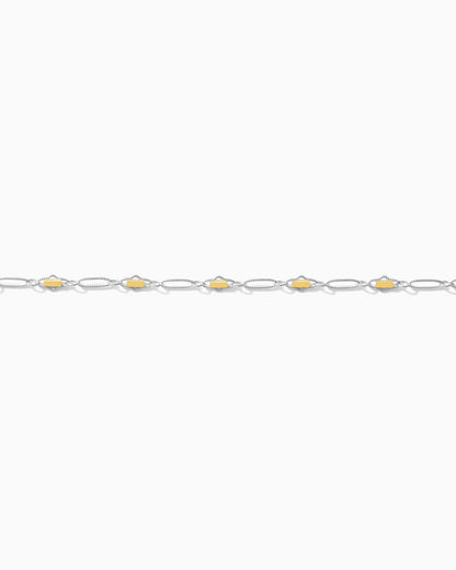 2.6mm Alternate Diamond and Oval Mixed Metal Chain, M255