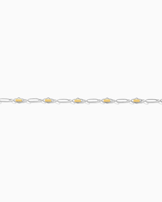 2.6mm Alternate Diamond and Oval Mixed Metal Chain, M255