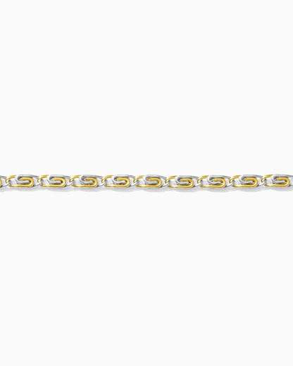 3.3mm Alternating Mixed Metal Scroll Chain, M268
