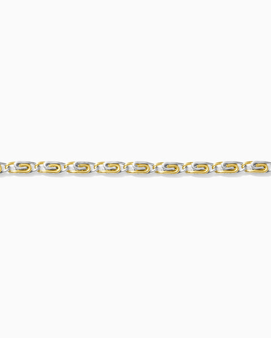 3.3mm Alternating Mixed Metal Scroll Chain, M268