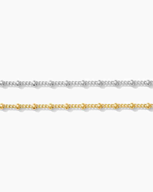 2.7mm Curb Chain with Beads, S273, G273