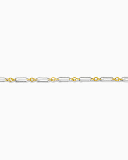 2.3mm Patterned Long and Short 1+3 Mixed Metal Chain, M275