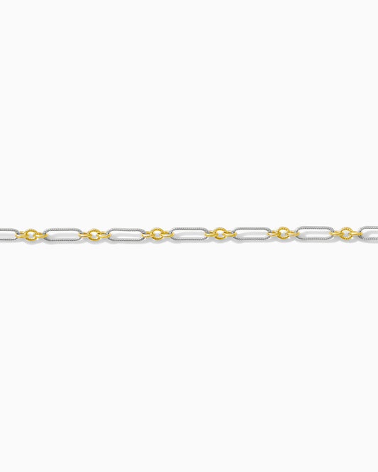 2.3mm Patterned Long and Short 1+3 Mixed Metal Chain, M275