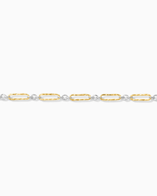 2.8mm Hammered Long and Short 1+3 Mixed Metal Chain, M279