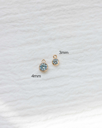 3mm Birthstone Charm, CH29