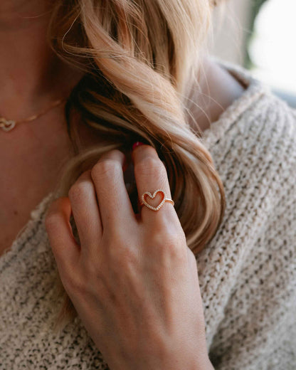 Open Heart Pave Ring, R43